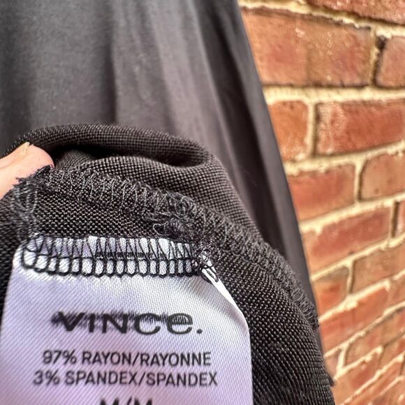 VINCE $225 black jersey drop shoulder rayon spandex top small NEW - Picture 10 of 14